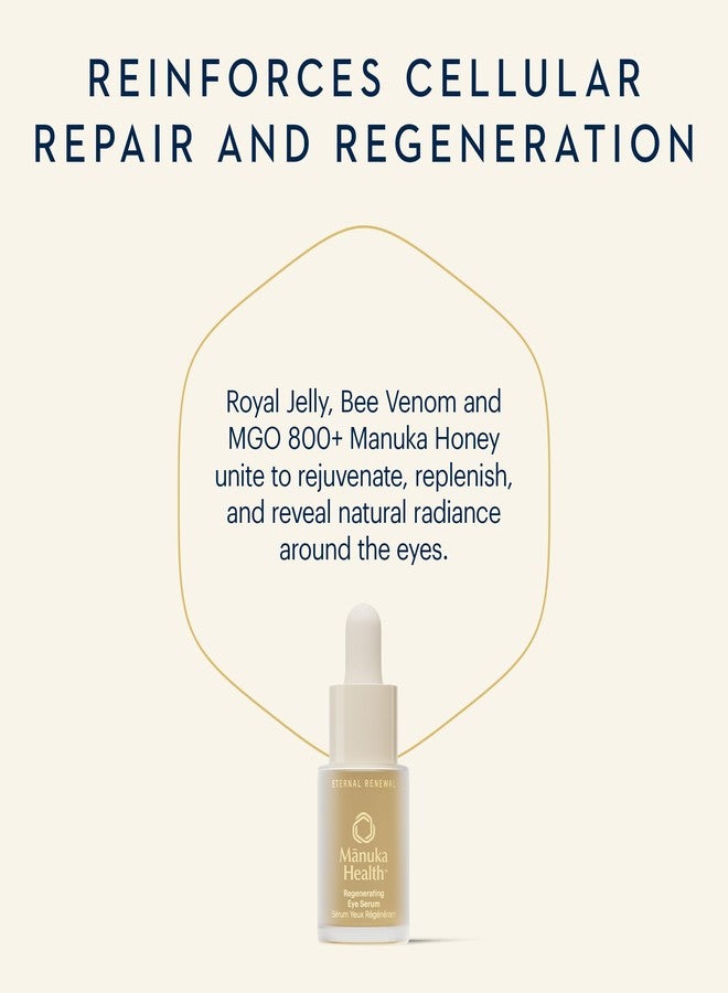 Manuka Health Regenerating Eye Serum with Manuka Honey, Bee Venom & Royal Jelly –15 ml / .51 oz –Under Eye Serumwith Hyaluronic Acid,Brightens, Hydrates and Smooths - Image 2